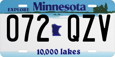 MN license plate 072QZV