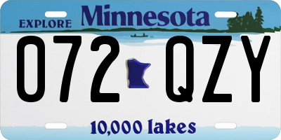 MN license plate 072QZY
