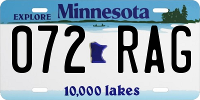MN license plate 072RAG