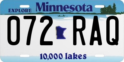 MN license plate 072RAQ