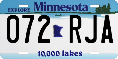 MN license plate 072RJA