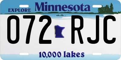 MN license plate 072RJC