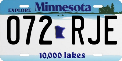 MN license plate 072RJE
