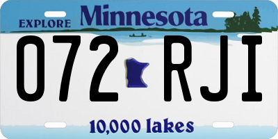 MN license plate 072RJI