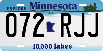 MN license plate 072RJJ