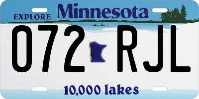 MN license plate 072RJL
