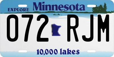 MN license plate 072RJM