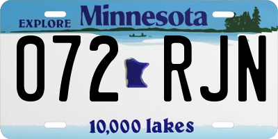 MN license plate 072RJN