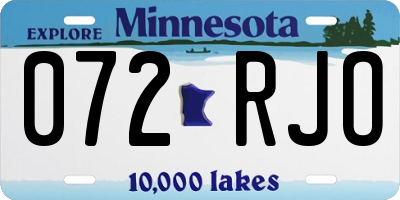 MN license plate 072RJO