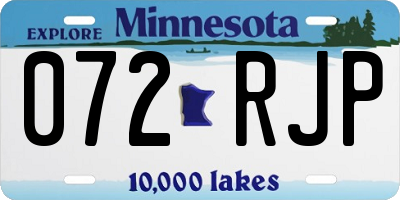 MN license plate 072RJP