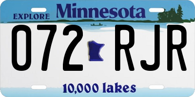 MN license plate 072RJR