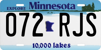 MN license plate 072RJS