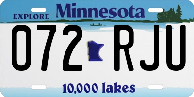 MN license plate 072RJU