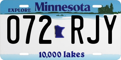 MN license plate 072RJY