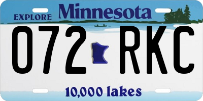 MN license plate 072RKC