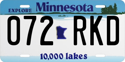 MN license plate 072RKD