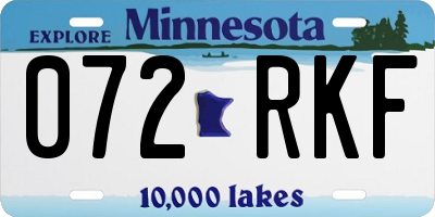 MN license plate 072RKF