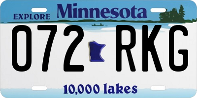 MN license plate 072RKG