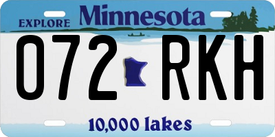 MN license plate 072RKH