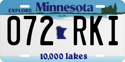 MN license plate 072RKI