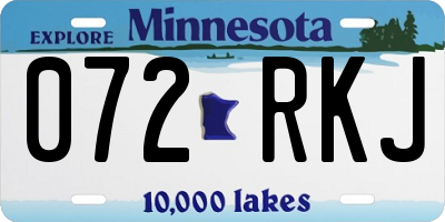 MN license plate 072RKJ