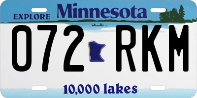 MN license plate 072RKM