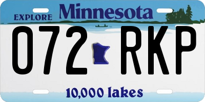 MN license plate 072RKP