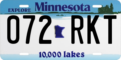 MN license plate 072RKT
