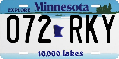 MN license plate 072RKY