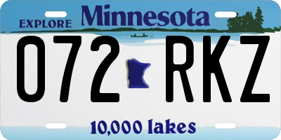 MN license plate 072RKZ