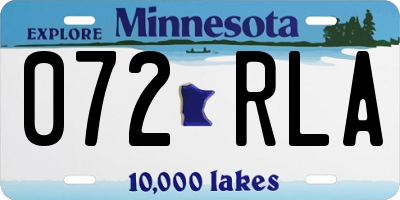 MN license plate 072RLA