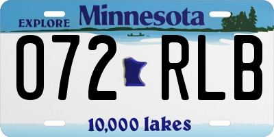MN license plate 072RLB