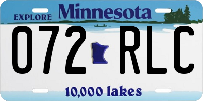 MN license plate 072RLC