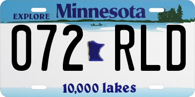MN license plate 072RLD