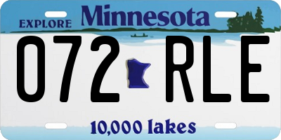 MN license plate 072RLE