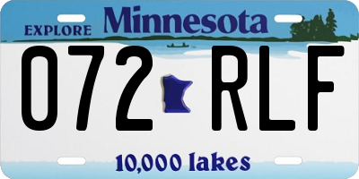 MN license plate 072RLF