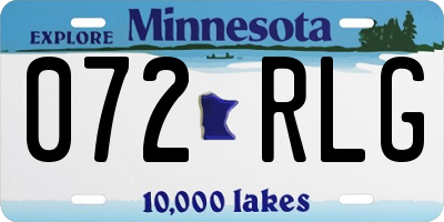 MN license plate 072RLG