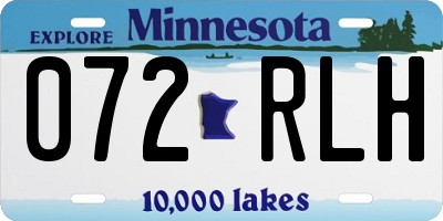 MN license plate 072RLH