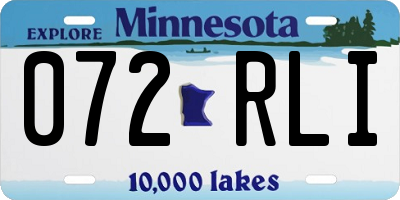 MN license plate 072RLI