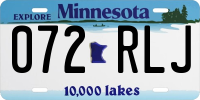 MN license plate 072RLJ