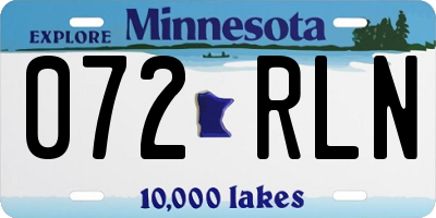 MN license plate 072RLN
