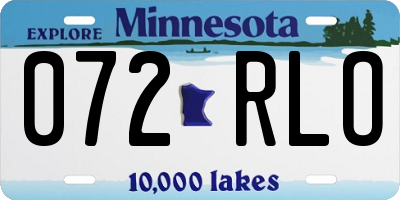 MN license plate 072RLO