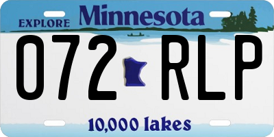 MN license plate 072RLP