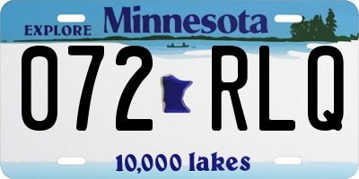 MN license plate 072RLQ