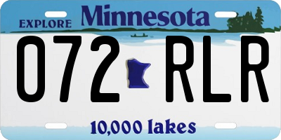 MN license plate 072RLR