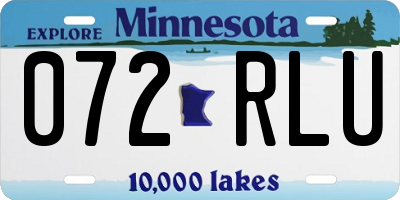 MN license plate 072RLU