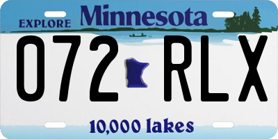 MN license plate 072RLX