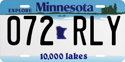 MN license plate 072RLY