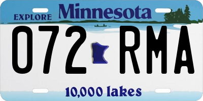 MN license plate 072RMA