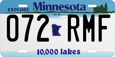 MN license plate 072RMF